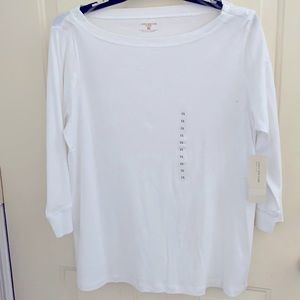 White Jones New York sport 3/4 sleeve T-shirt.